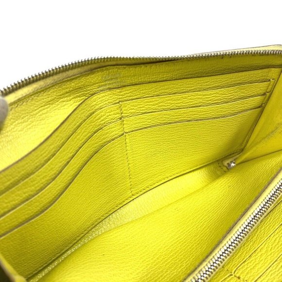Authentic HERMES Long wallet Azap Long Zip Around Long Wallet Chevre yellow - Picture 7 of 15
